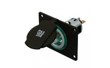 Power socket 12-24V with mounting plate